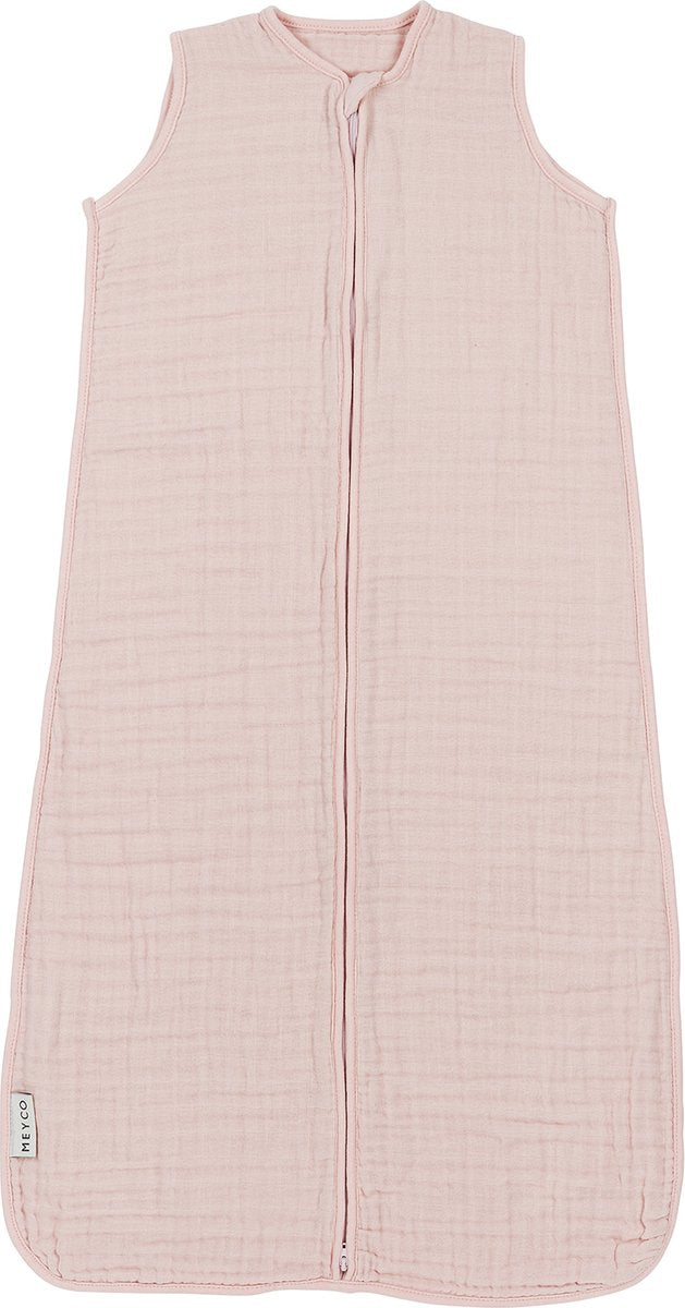 Meyco baby uni baby zomerslaapzak - pre-washed hydrofiel - soft pink - 70cm - 0.5 tog