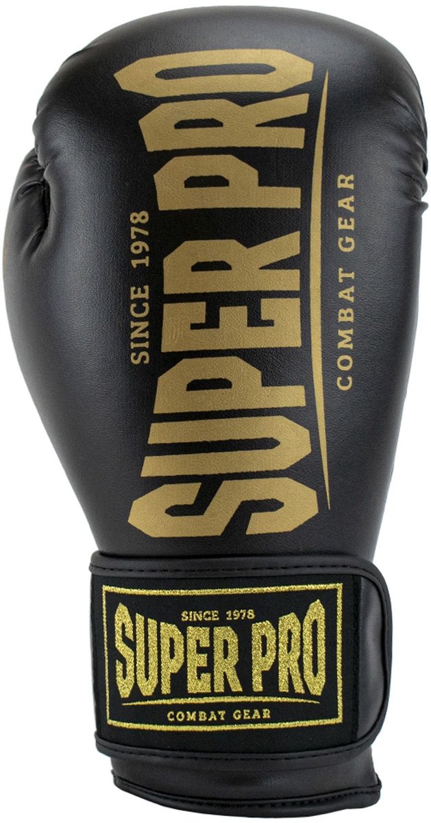 Super pro combat gear champ se (kick)bokshandschoenen zwart goud 14oz