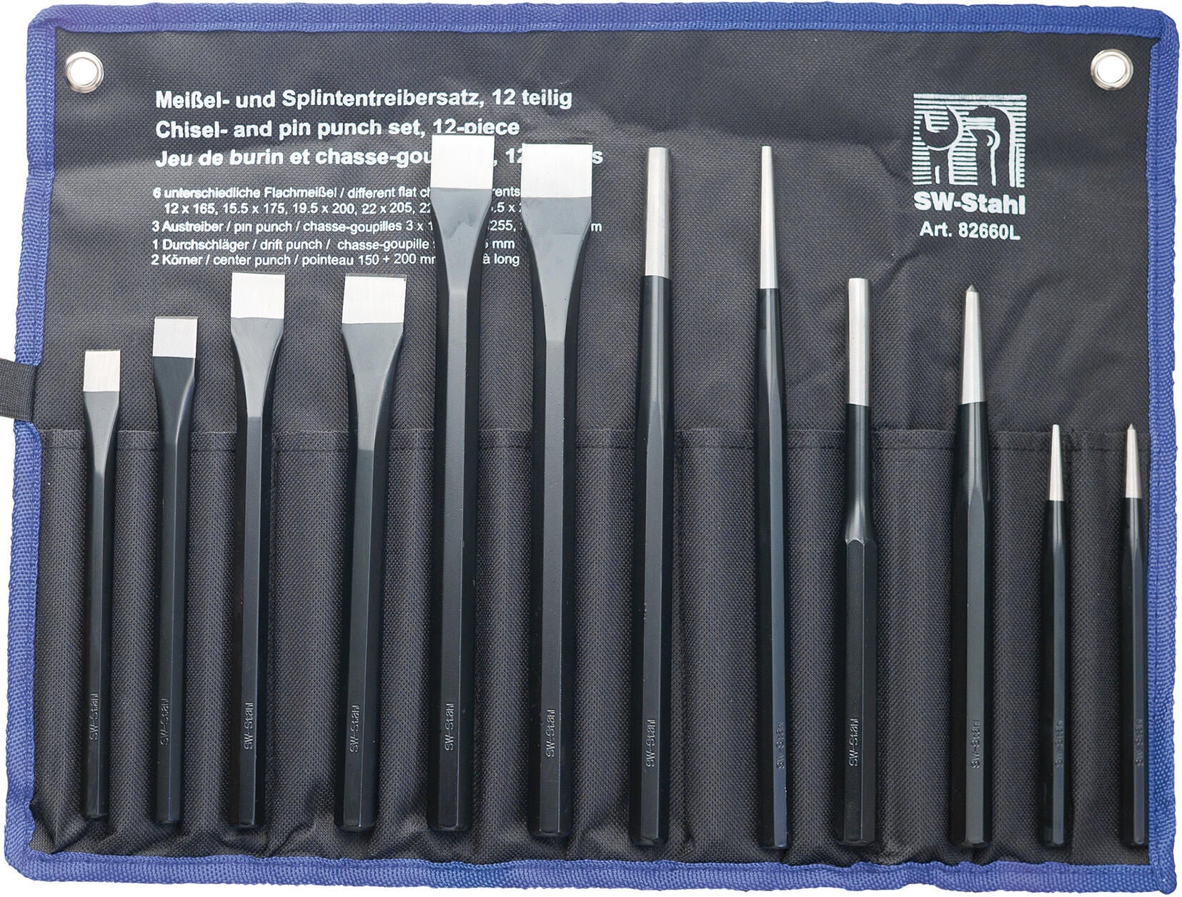 Sw stahl schlagwerkzeugsatz 82660l chisels pin punch set 12tlg.
