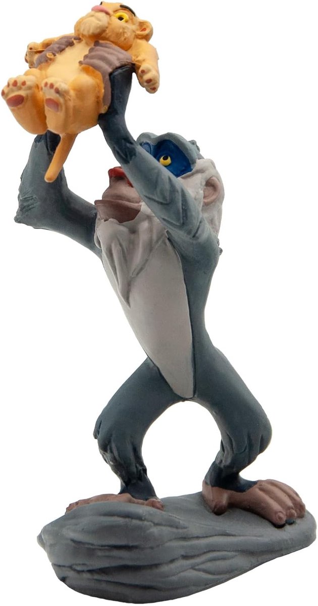 Bullyland 12256 – speelfiguur en verzamelfiguur rafiki met baby simba uit the lion king, ca. 10 cm – levensecht en detailrijk vormgegeven – ideaal als taartfiguur en klein cadeautje voor kinderen vanaf 3 jaar.