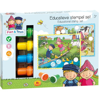Bambolino speelgoed fien en teun educatieve stempelset 14-delig