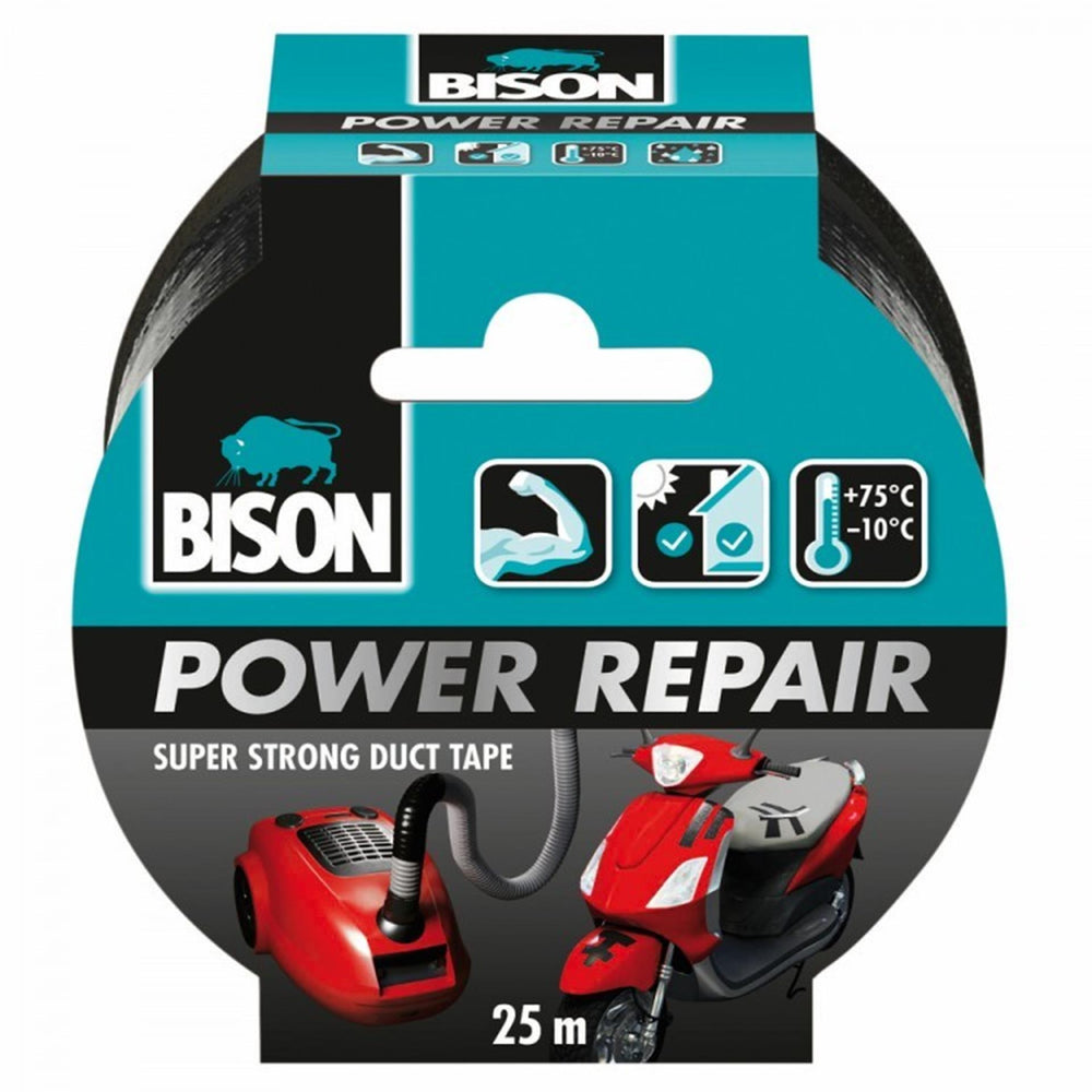 Bison power repair tape zwart 25mx4.8cm