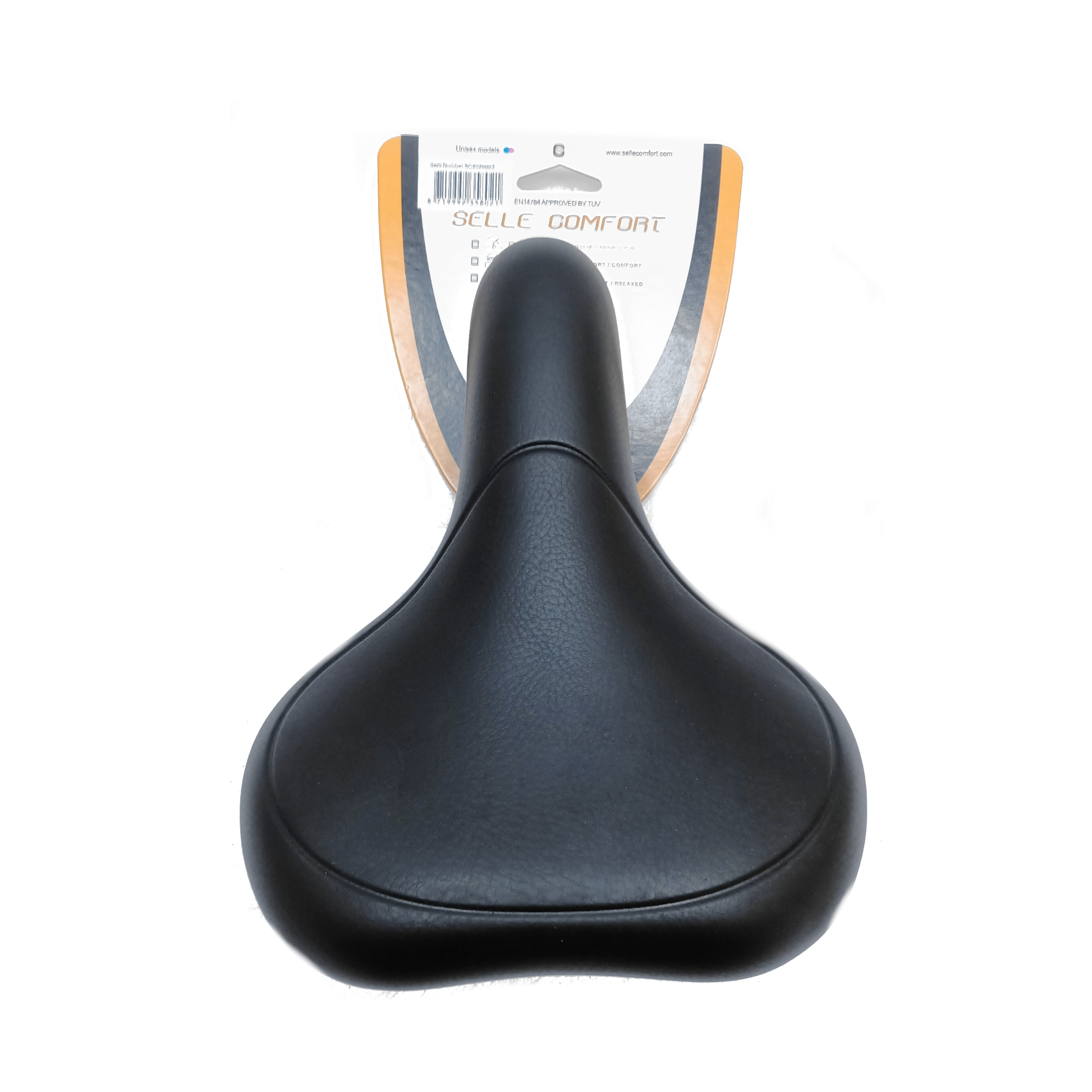 Selle comfortzadel e-bike zwart, zonder strop