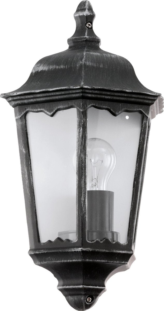 Eglo navedo - buitenverlichting - wandlamp - 1 lichts - zwart, zilver-patina