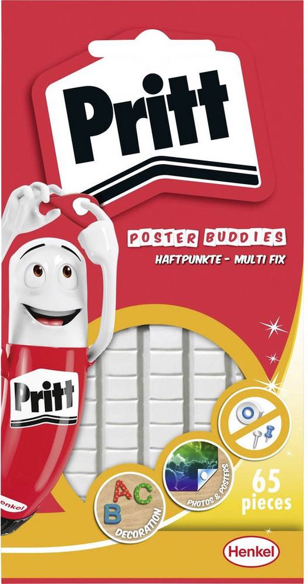 Pritt posterbuddies 24 stuks | posterbuddies plaklijm voor posters kaarten | universele plaklijm.
