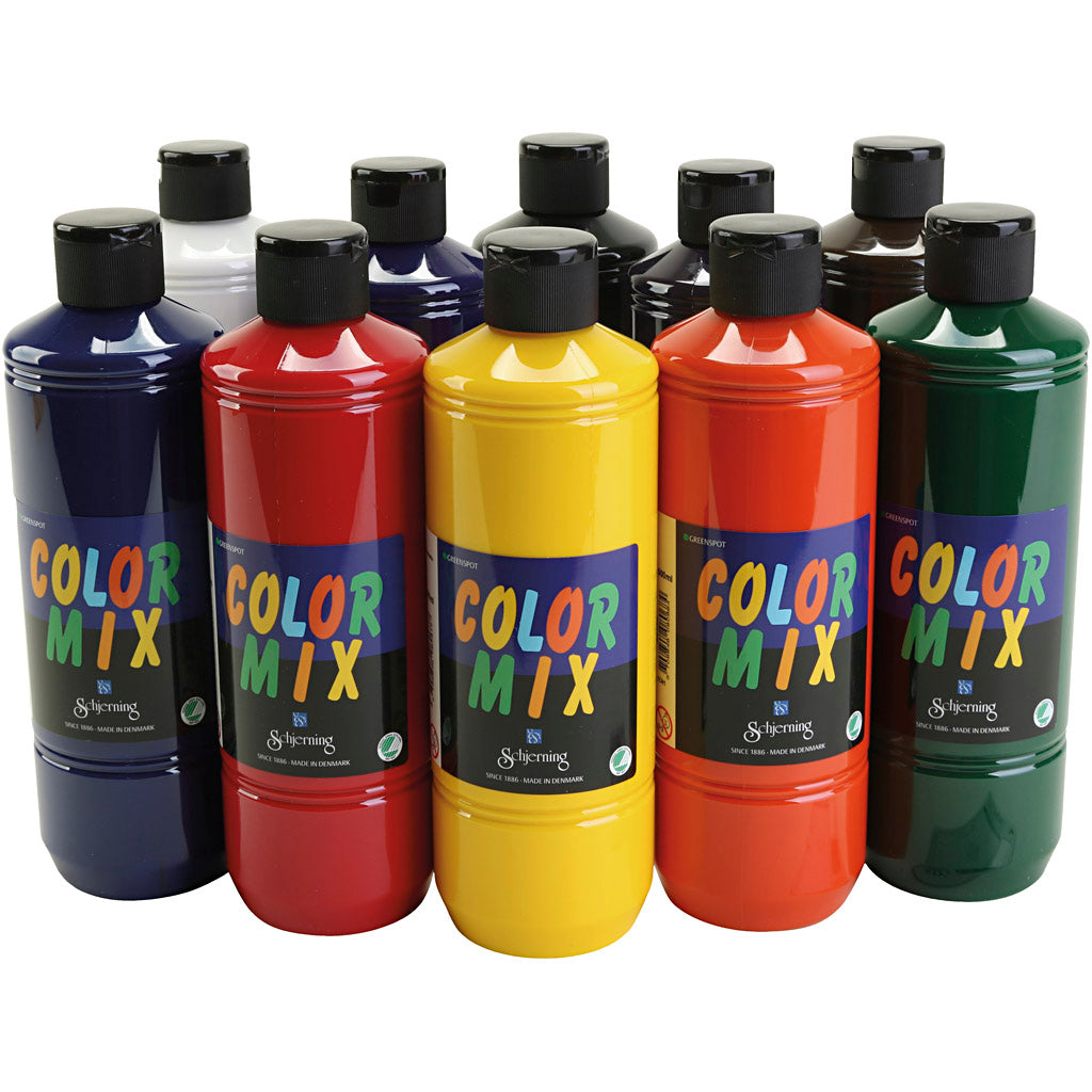Schjerning greenspot colormix verf, diverse kleuren, 10x500 ml 1 doos