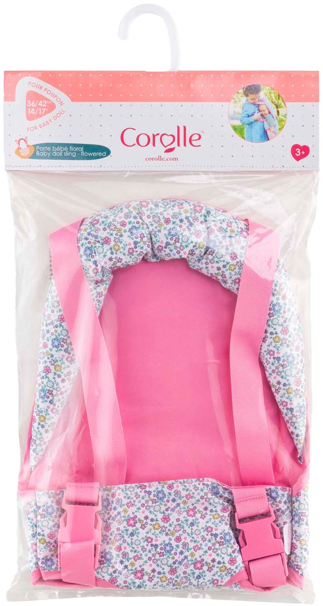 Corolle babypop draagdoek bloemen roze - poppenaccessoire 36-42cm.