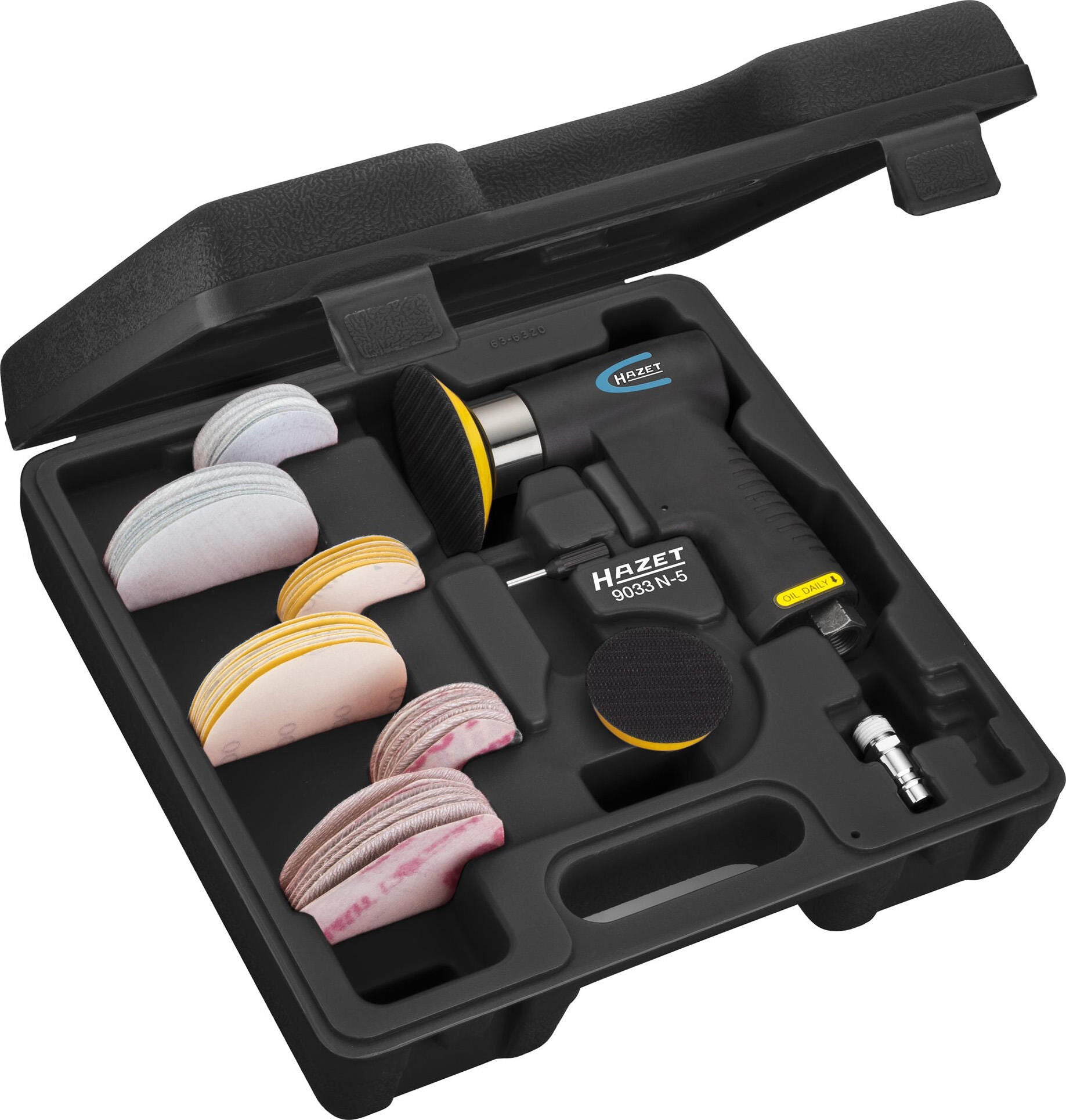 Hazet excenterschuurmachine set 9033n-5 mini random orbit sander .