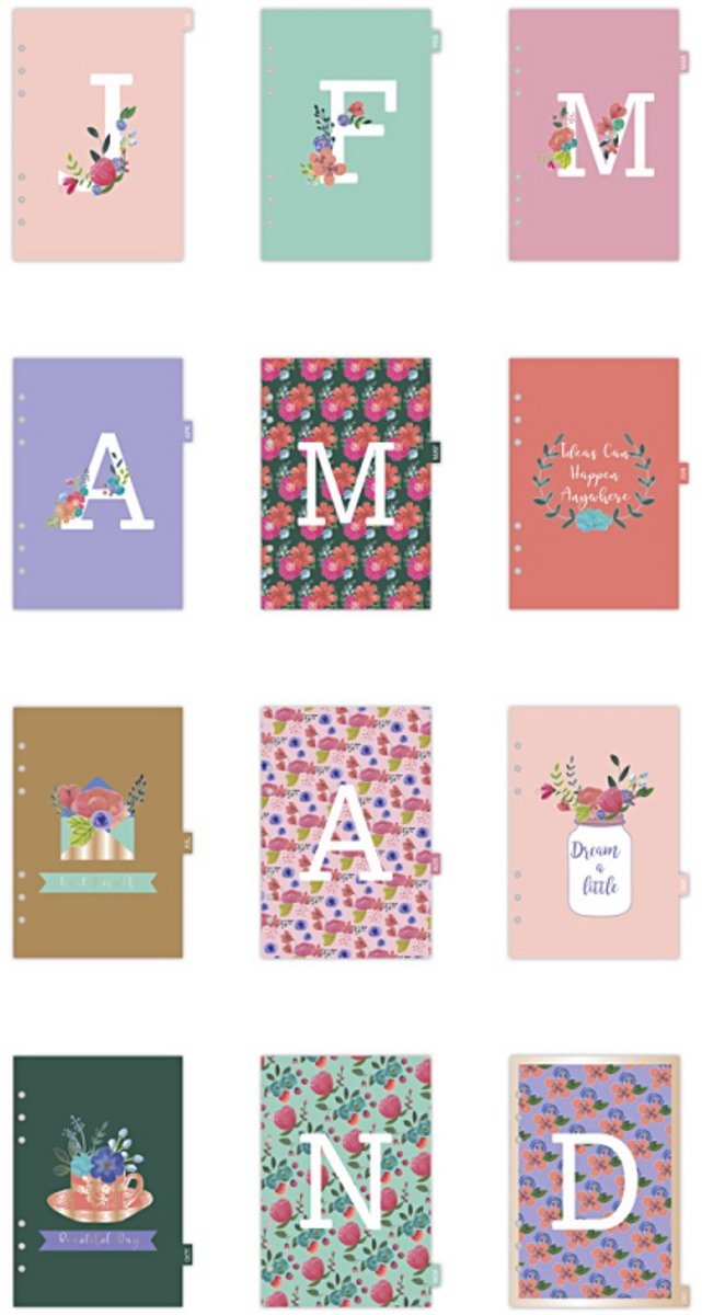 Creativ company index divider bloemen bullet journal 15x21 cm