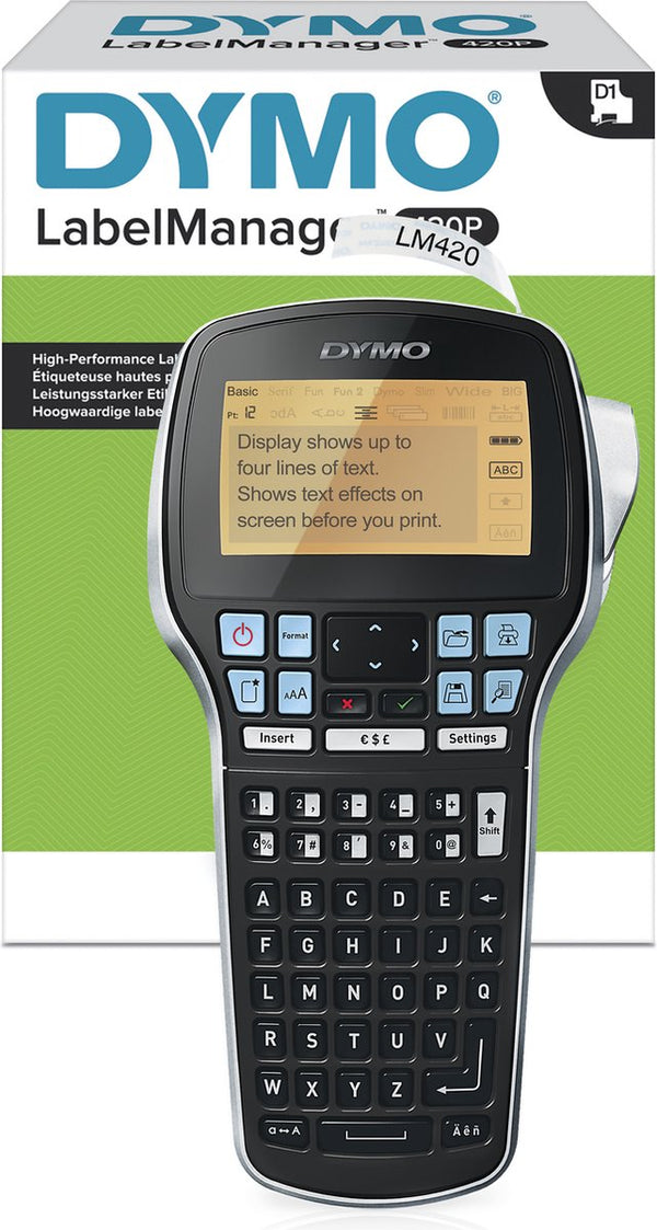 Dymo labelmanager 420p labelprinter | hoogpresterende hervulbare draagbare labelmaker met pc mac-aansluiting
