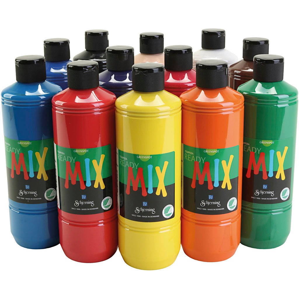 Schjerning greenspot plakaatverf, matt, diverse kleuren, 12x500 ml 1 doos