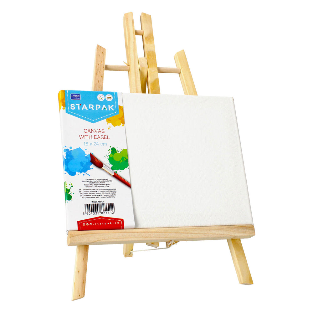 Canvas met ezel, 18x24cm