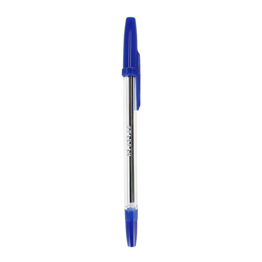 Balpen met dop blauw, 50st.