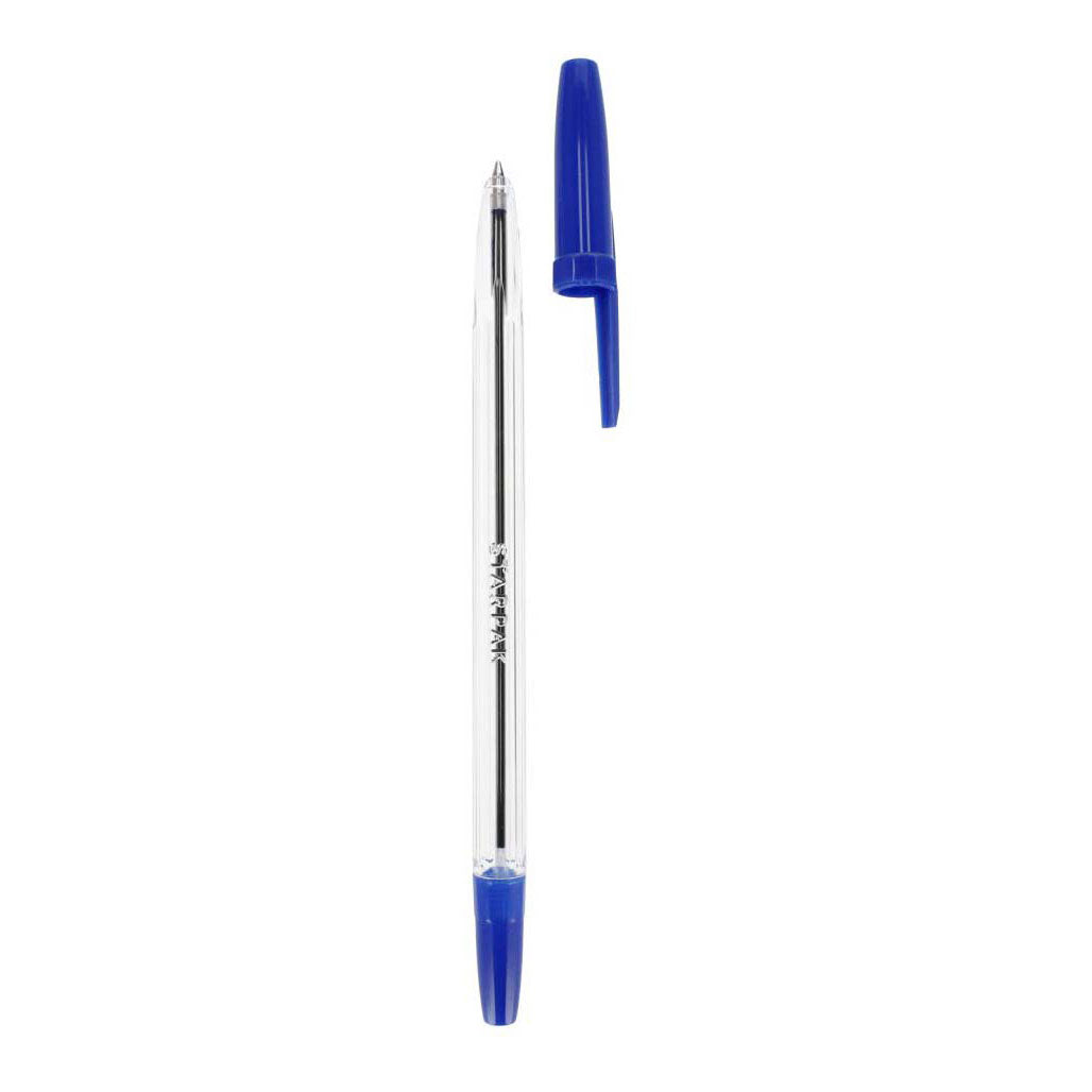 Balpen met dop blauw, 50st.