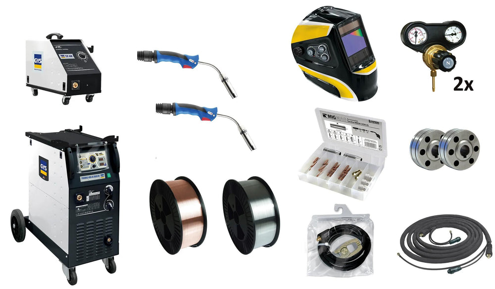 Gys schweißgerät promig 400-4s duo dv welding machine promig 400-4s duo dv-set