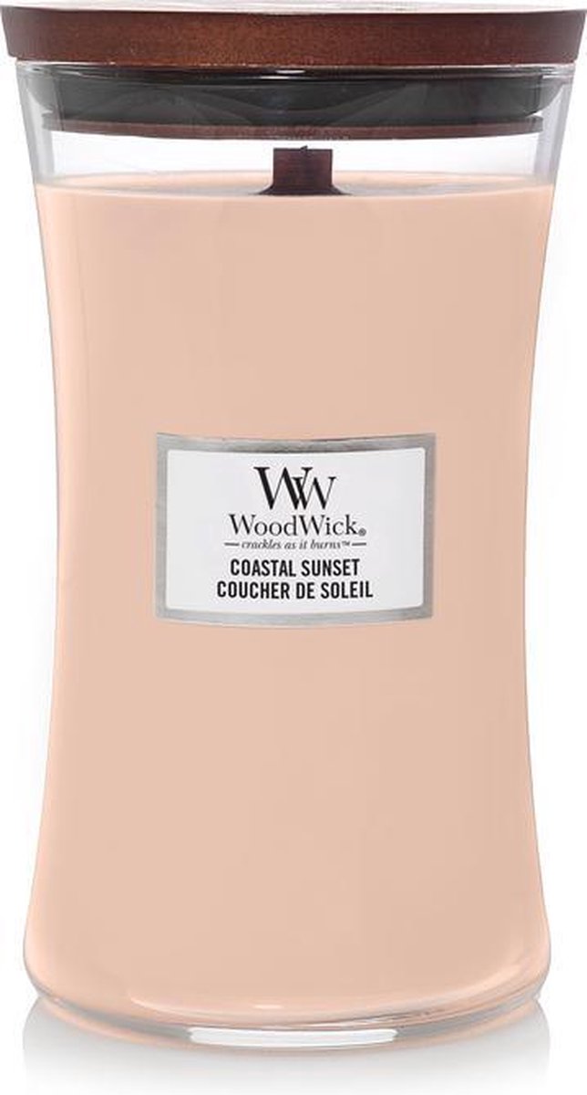 Woodwick hourglass large geurkaars - coastal sunset - 130 branduren