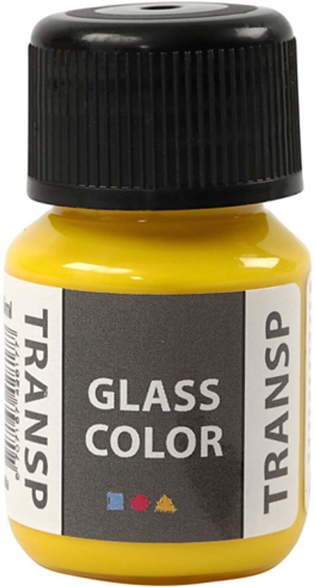 Creativ company glas kleur transparante verf - citroengeel, 30ml