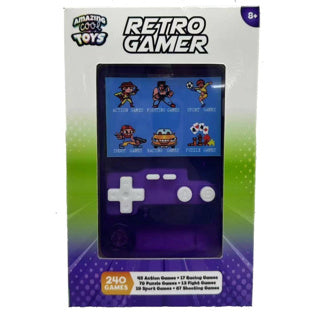 Geweldige coole arcade game console met kleurenscherm 7 cm doorzichtig paars