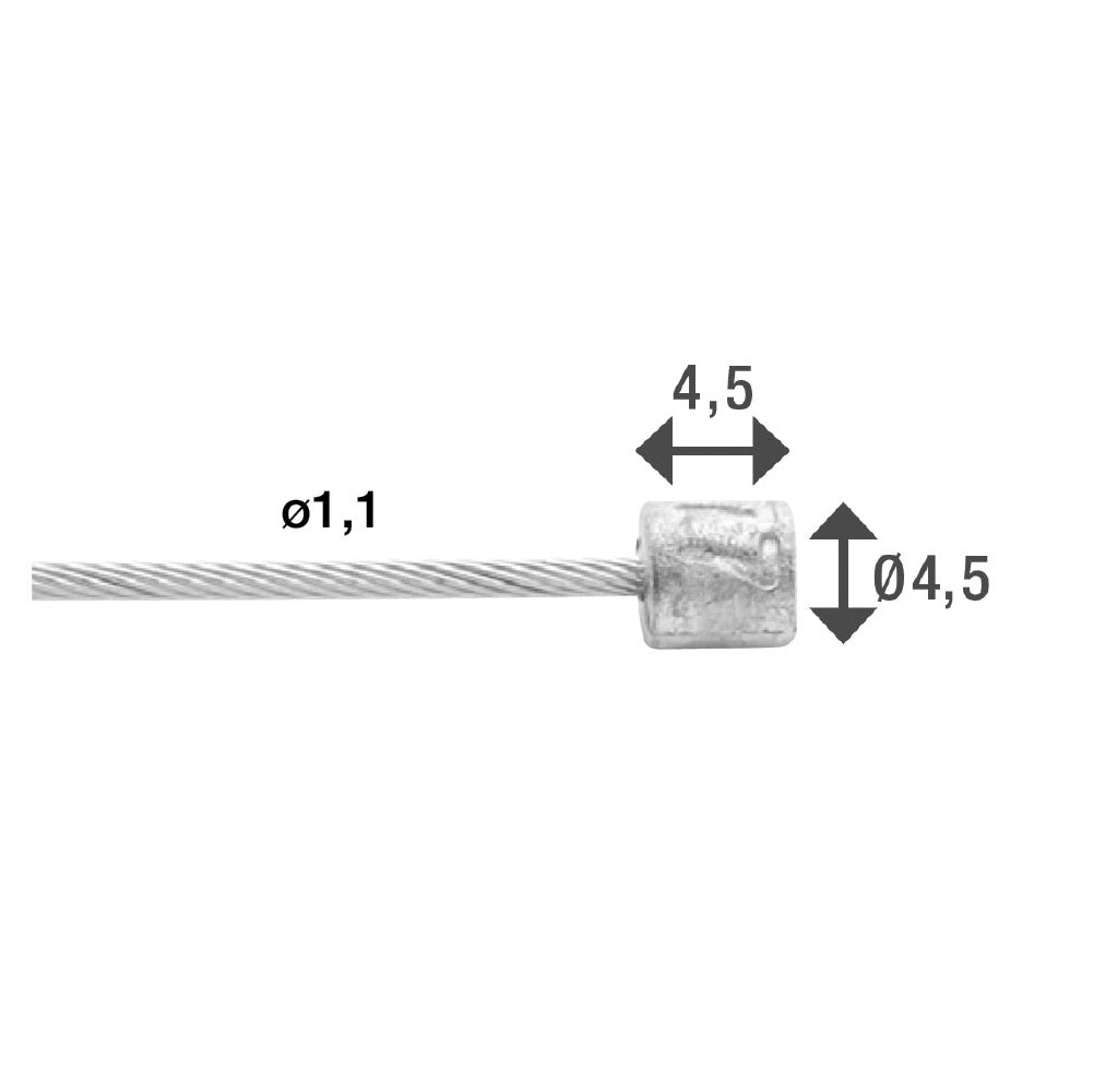 Elvedes schakel binnenkabel slick rvs 2250 mm ø 1,1 mm (100x)