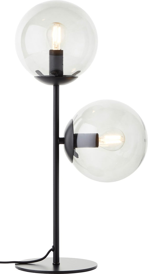 Brilliant ariol - tafellamp - glas - 2xe14 max. 40w - zwart