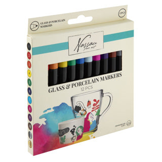 Creative craft group viltstiften glas en porselein 12 stuks | 3 stuks