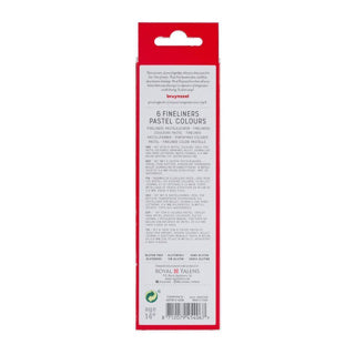 Bruynzeel finelinerset pastel 6 kleuren