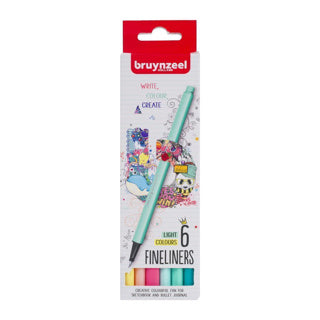Bruynzeel finelinerset 6 kleuren licht