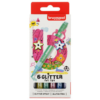 Bruynzeel Kids Glitter Viltstiften, 6st.