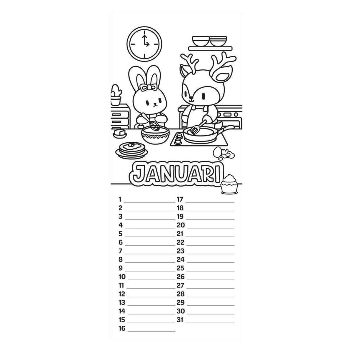 Verjaardagskalender - cozy kleuren