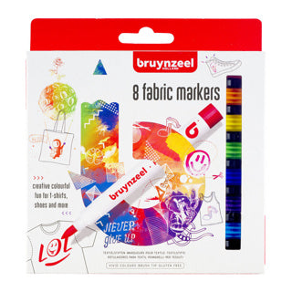 Bruynzeel - textielstiften betrouwbare kleuren junior 8 stuks