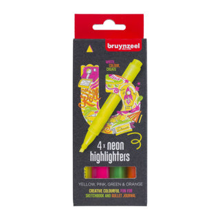 Bruynzeel markeerstiften neon 4 kleuren | 3 stuks