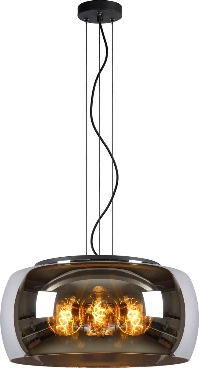 Lucide olivia - hanglamp - ø 50 cm - 3xe27 - fumé