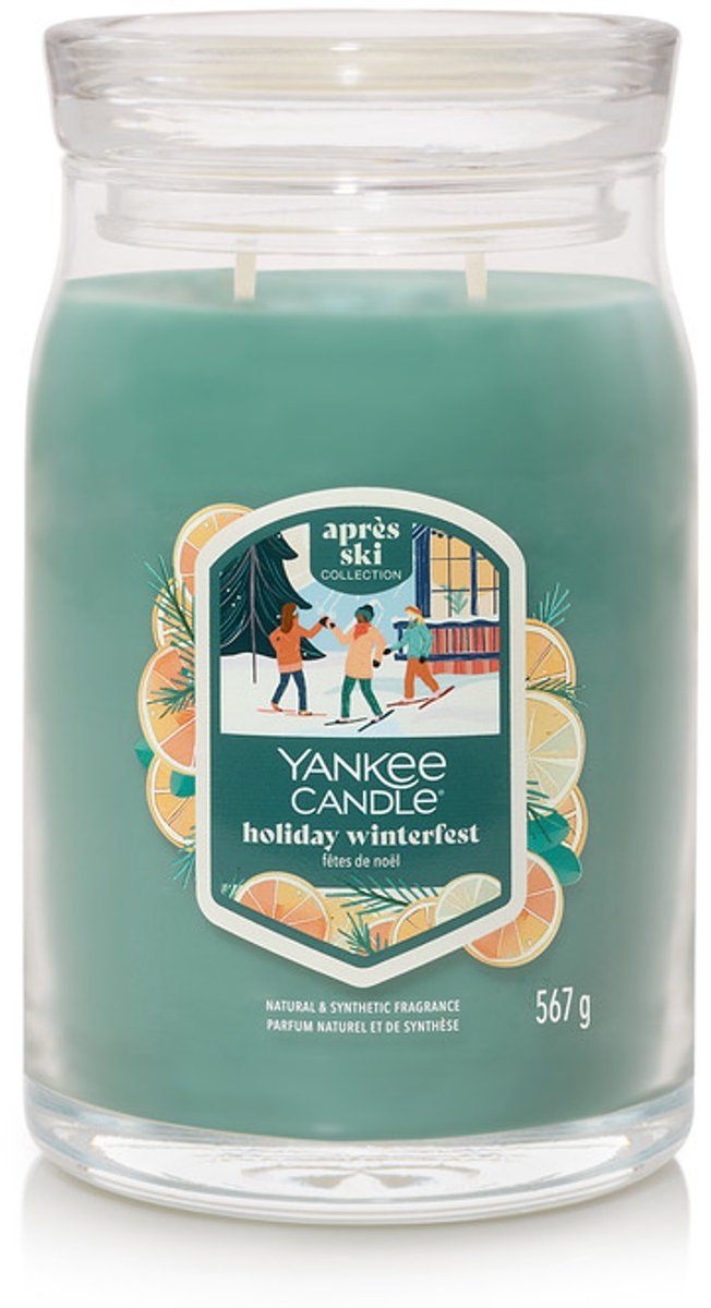 Yankee candle - holiday winterfest large jar geurkaars - 90 branduren - twee lonten