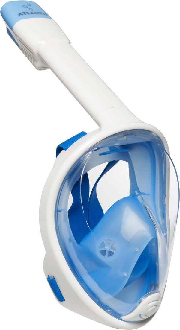 Atlantis snorkelmasker - duikbril - snorkel - snorkelset - full face masker - volwassenen - wit blauw - s m