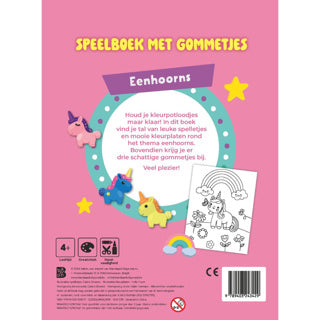 Speelboek met gommetjes: eenhoorns 4+