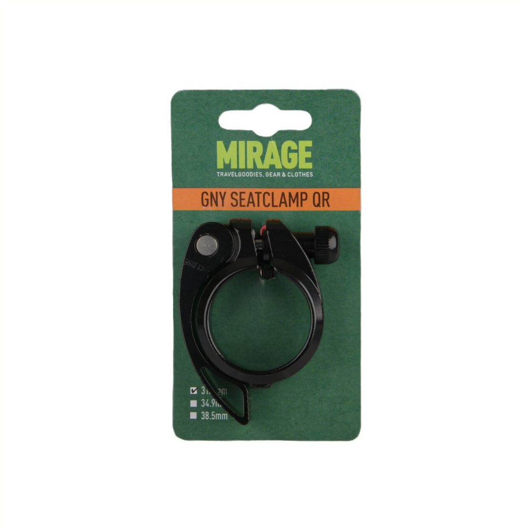 Collier de tige de selle Mirage à dégagement rapide 31,8 mm noir (paquet suspendu)