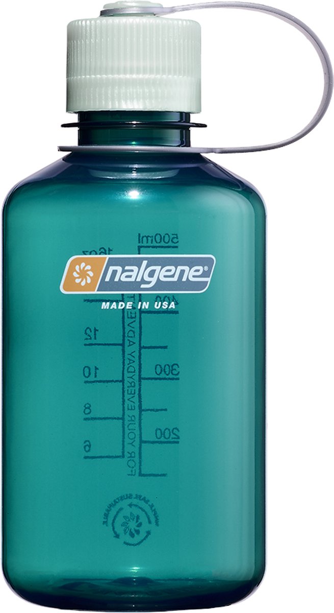 Nalgene - narrow mouth - drinkfles - waterfles - lekvrij - 500ml - bpa free - sustain -trout green