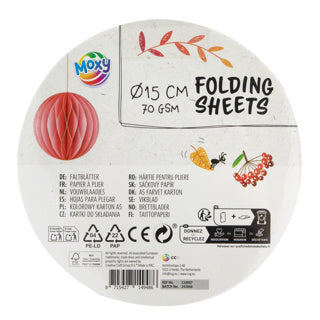 Creatieve knutselgroep vouwblaadjes rond 15cm, 100 gesloten 10 kleuren