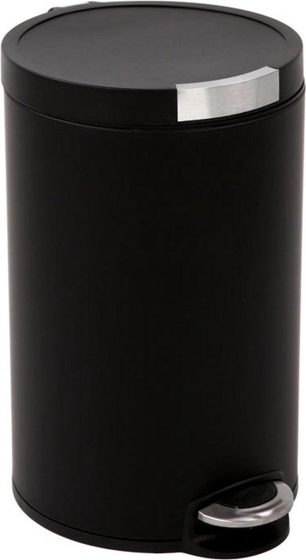 Eko - artistic pedaalemmer 20 liter - stainless steel plastic - mat zwart - prullenbak