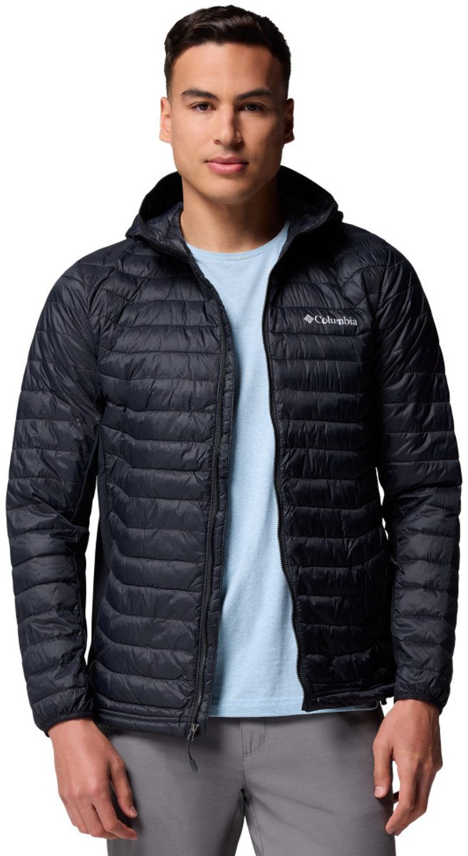 Columbia powder pass™ hybrid hooded jacket heren outdoorjas - black