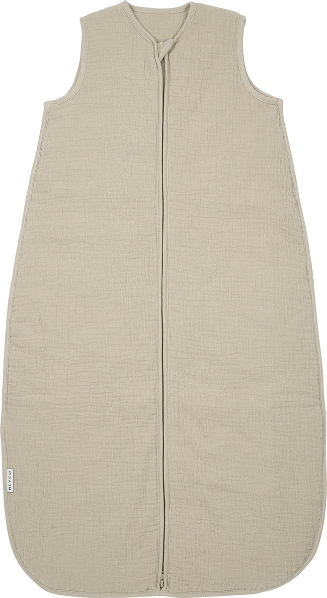 Meyco baby uni baby slaapzak gevoerd - pre-washed hydrofiel - sand - 110cm - 2.0 tog