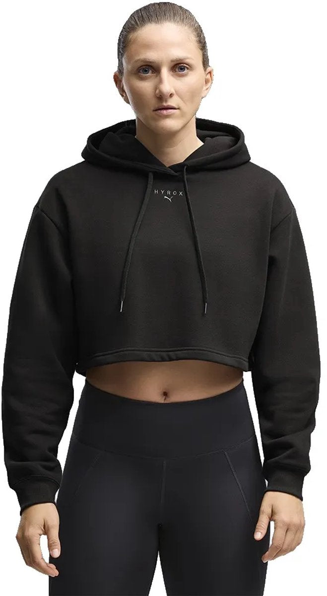 Puma x hyrox heavyweight hoodie zwart l vrouw