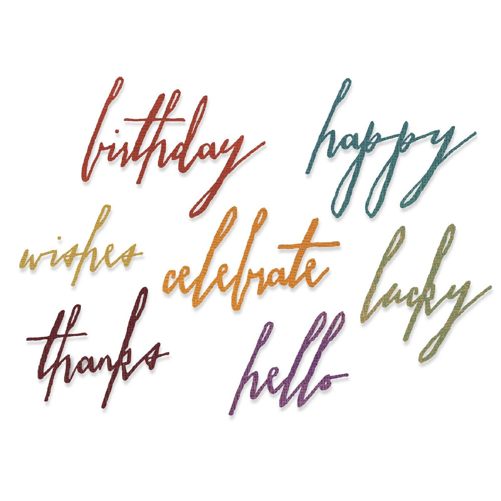 Sizzix • handwritten celebrate by tim holtz