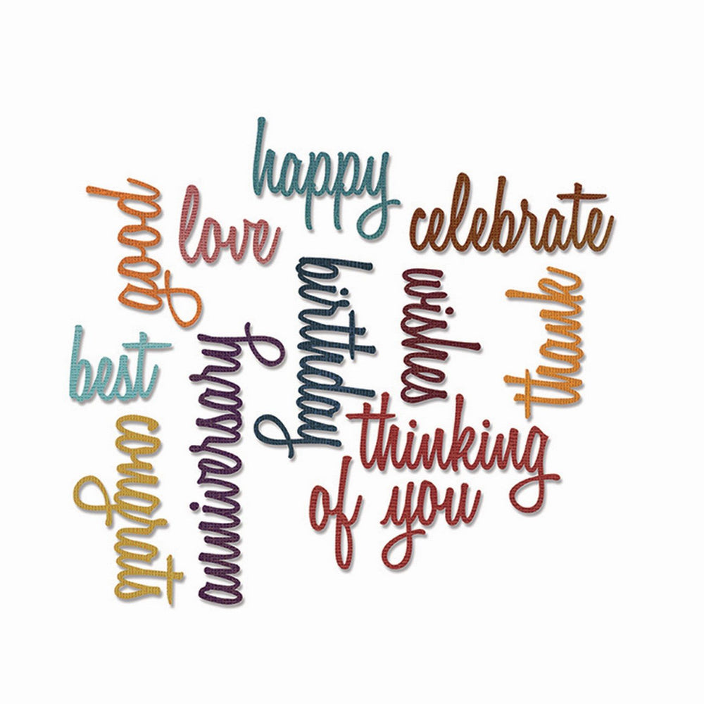 Sizzix • tim holtz thinlits die set celebration words script 13pcs