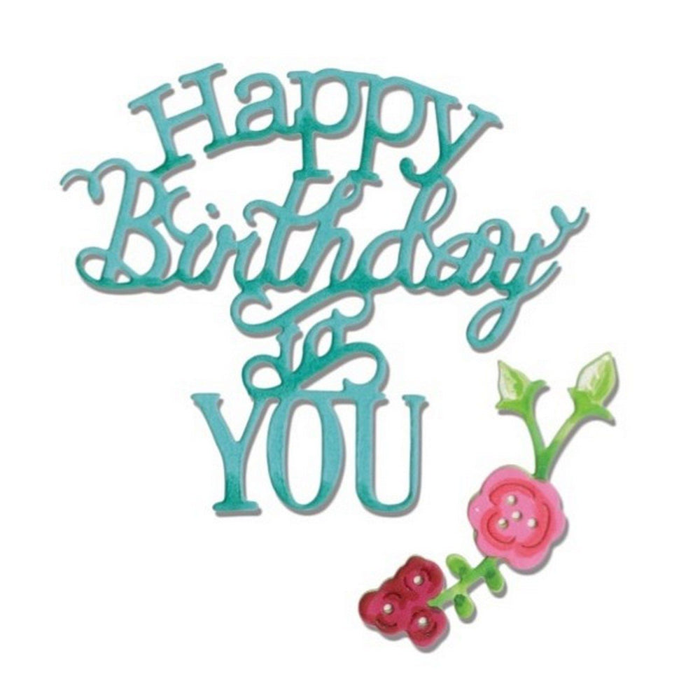Sizzix • thinlits die set phrase happy birthday to you 3pcs