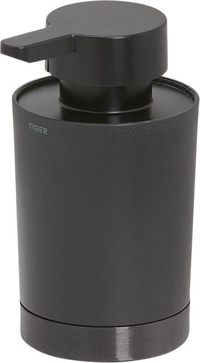 Tiger tune - zeepdispenser vrijstaand 180 ml - zwart metaal geborsteld zwart - gunmetal black