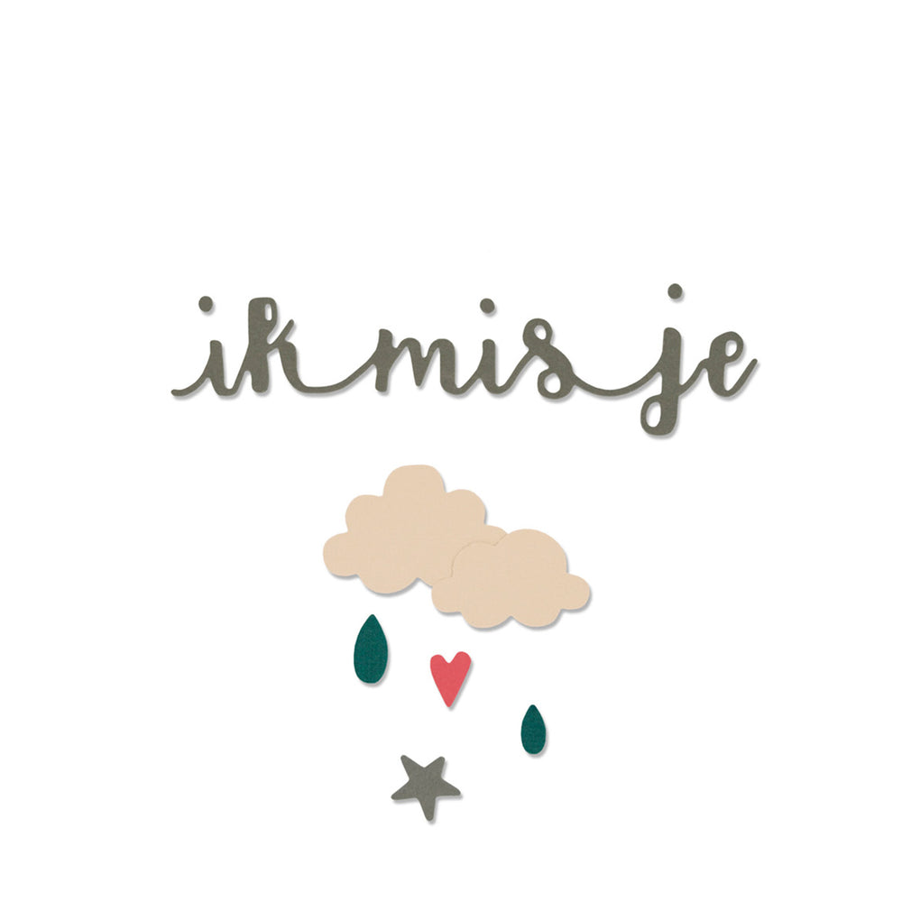 Sizzix • thinlits snijmal nederlandse tekst ik mis je