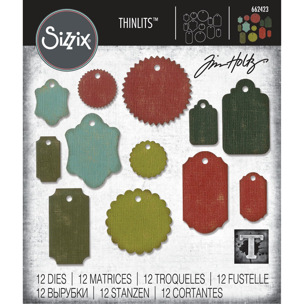 Sizzix • tim holtz thinlits die set gift tags 12pcs