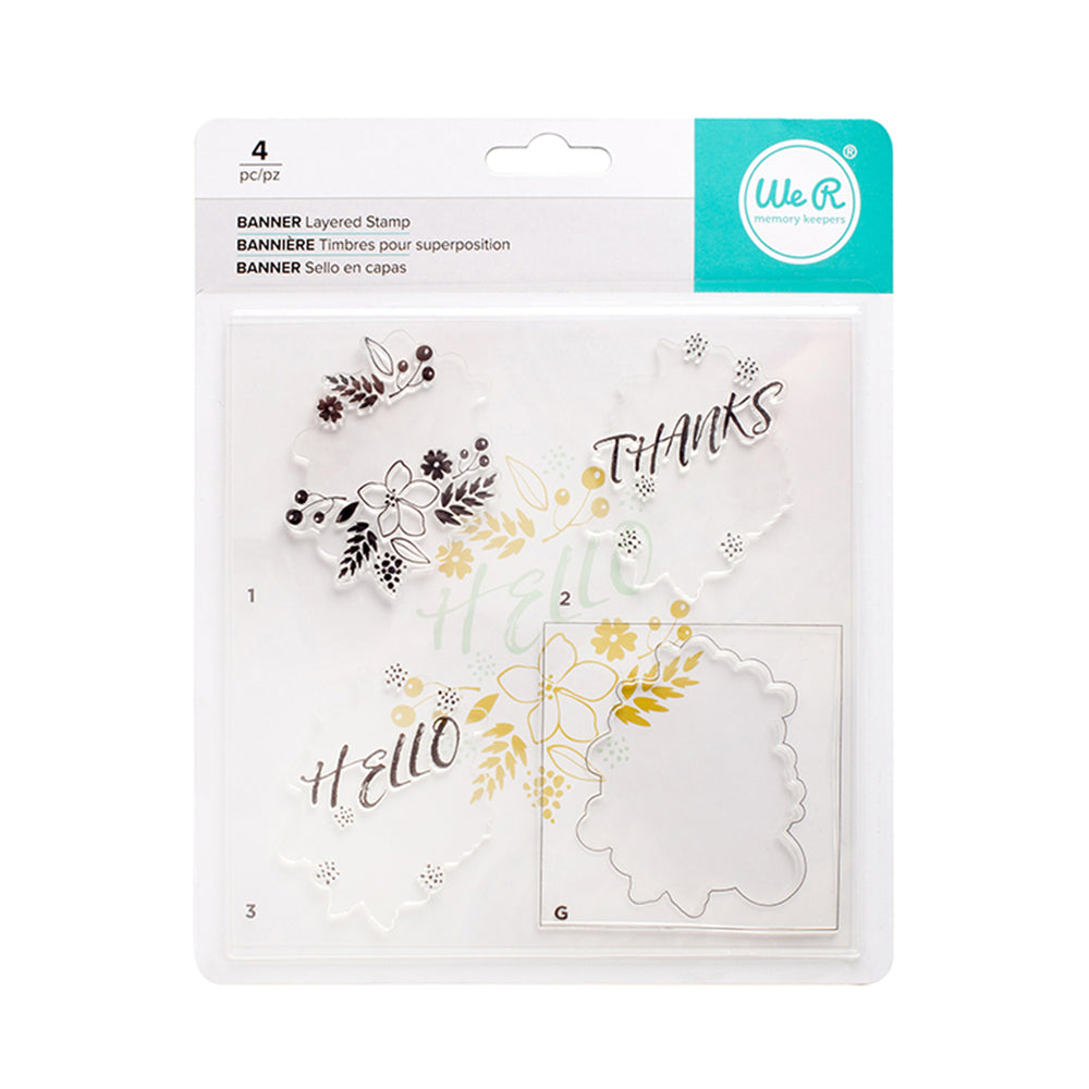 We r makers • banner layered stamp