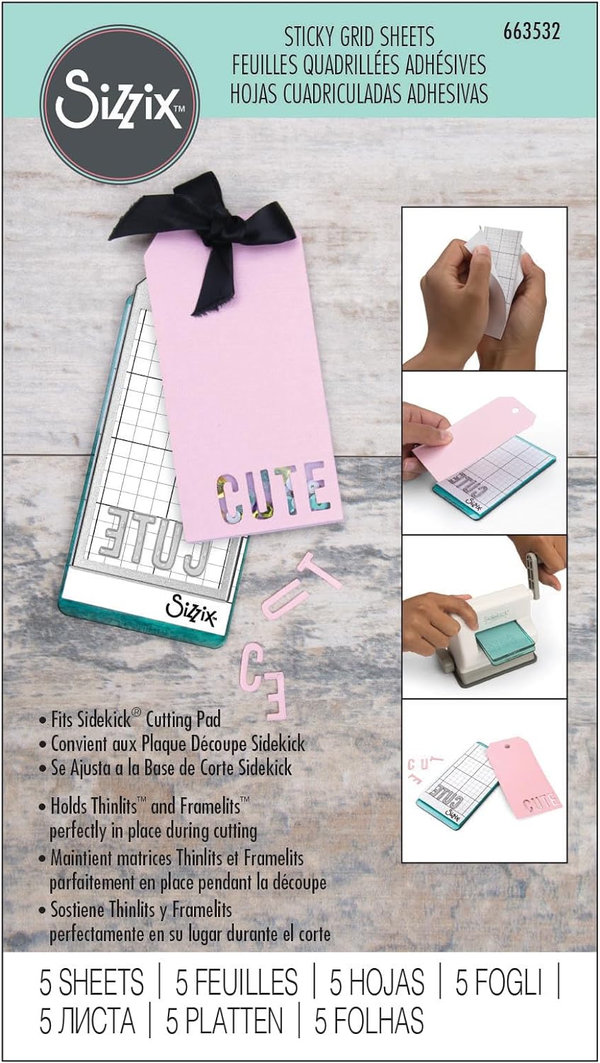 Sizzix • sticky grid sheets 6,35x11,43cm 5pieces